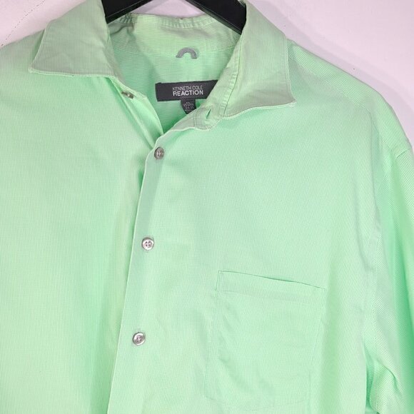 Set of Kenneth Cole Pink & Green Button Up Non Iron Regular Long Sleeve Shirts - Picture 9 of 16